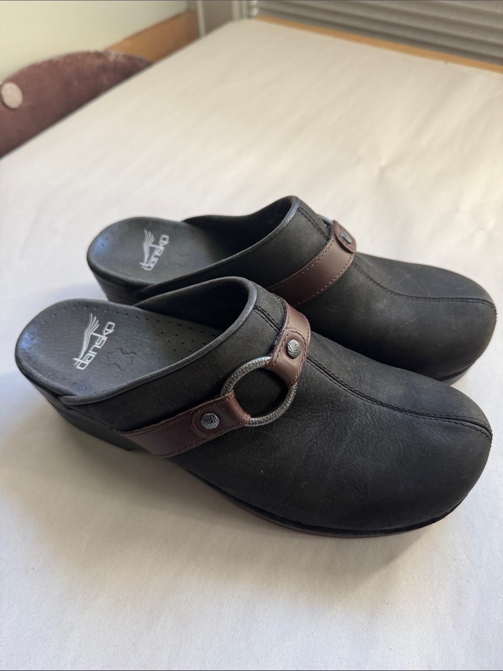 Dansko Shandi Suede Leather Platform Clogs Womens 39 - 8/8.5 western work